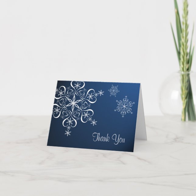 Snowflake Blue Elegance Thank You (Front)