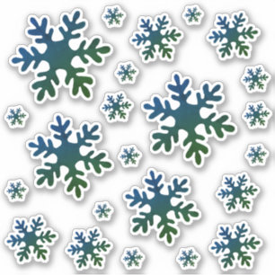 Snowflake Blue Green Snow Winter Christmas 