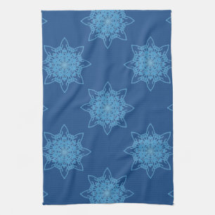 Snowflake Blue Kitchen Towel
