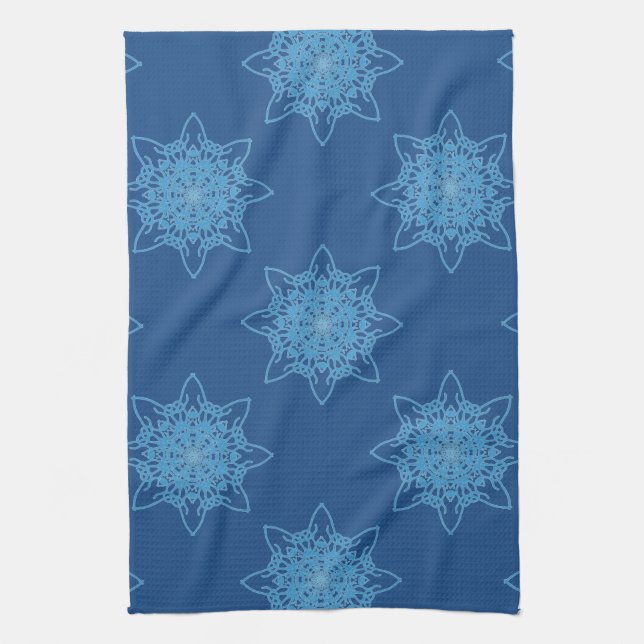 Snowflake Blue Kitchen Towel (Vertical)