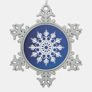 Snowflake Blue Pewter Christmas Ornament