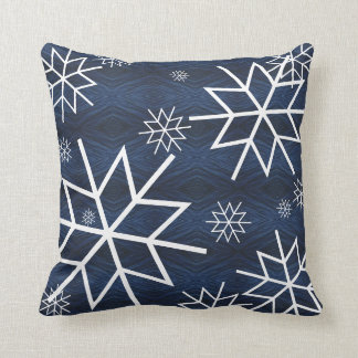 Snowflake Blue &white Christmas decorative Throw Pillow