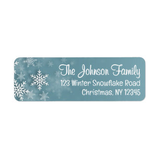 Snowflake Blue Winter Christmas Return Address