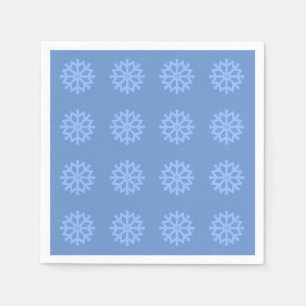 Snowflake Blue Winter Festive Pattern Napkin