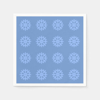 Snowflake Blue Winter Festive Pattern Napkin
