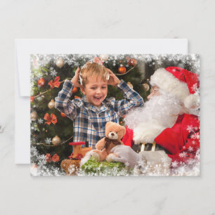 Snowflake Border Photo Merry Christmas Holiday Card