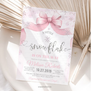 Snowflake Bow baby shower  Invitation