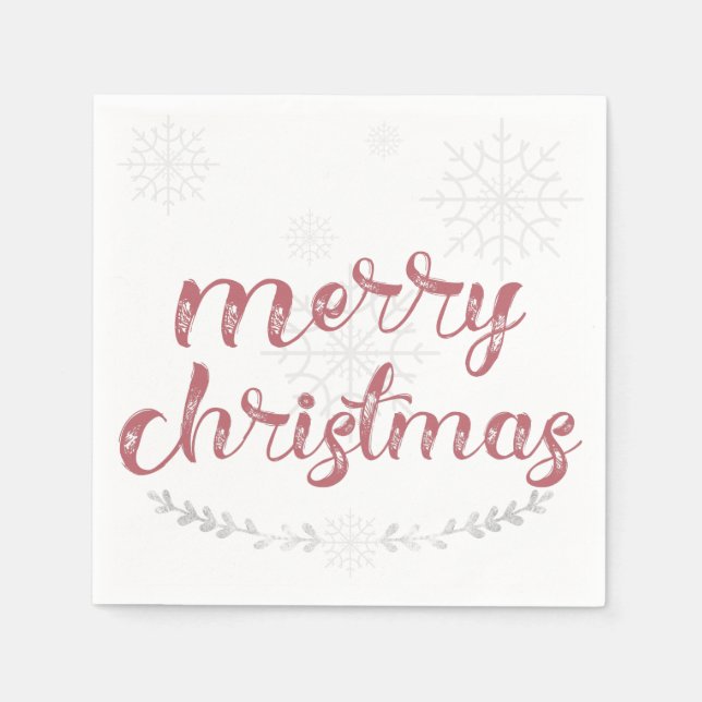 Snowflake & Branches Holiday Napkins (Front)