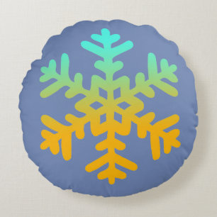 Snowflake Brushed Polyester Round throw cushion