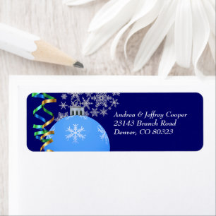 Snowflake Bulb Christmas Ribbon Address
