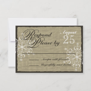 Snowflake Burlap Look Response Card