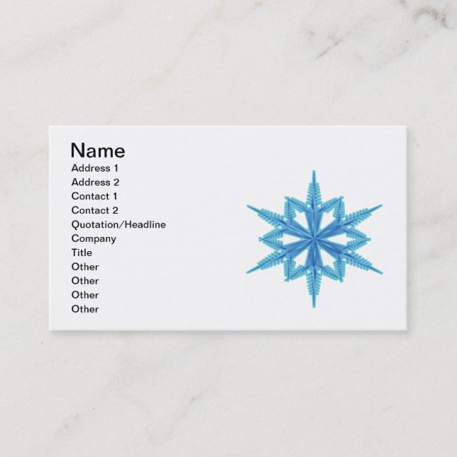 Snowflake Business Card (Front)