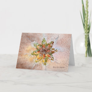Snowflake cactus holiday greeting card