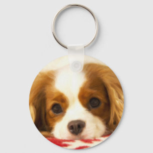 Snowflake Cavalier King Charles Spaniel Keychain