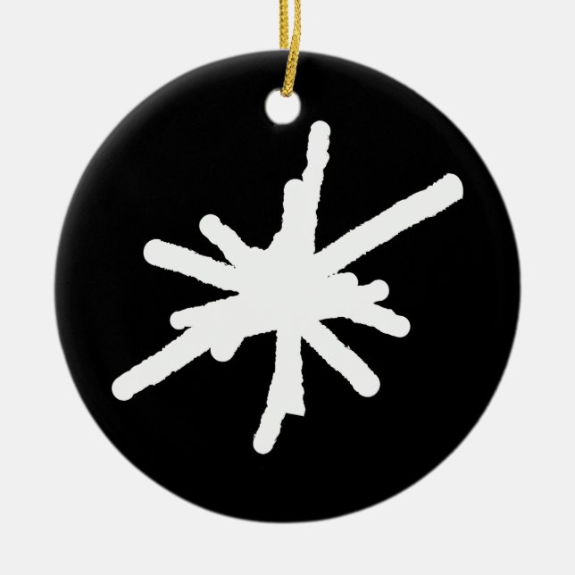 Snowflake Ceramic Ornament (Front)