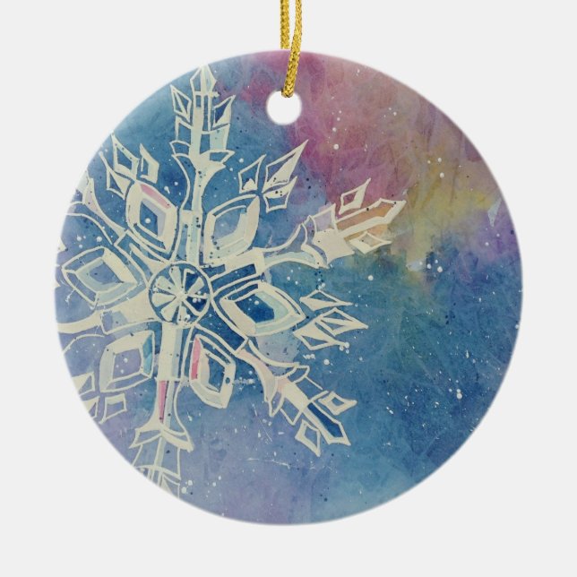 snowflake ceramic ornament (Front)