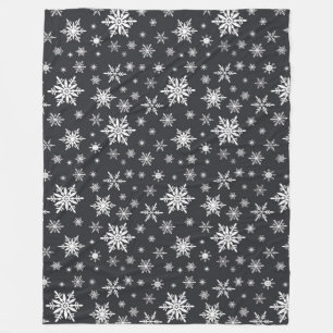 snowflake chalkboard art fleece blanket