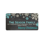 Snowflake chalkboard Christmas  address label<br><div class="desc">After all the work and stress, tell them you have a new address! There is no better ( and easier!) way to spread the news than adding this label to your Christmas post. There are many different cards available, so pick the design and wording you like. Browse the store or...</div>