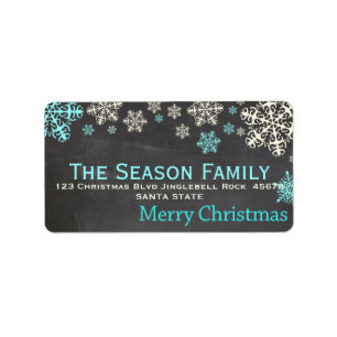 Snowflake chalkboard Christmas  address label
