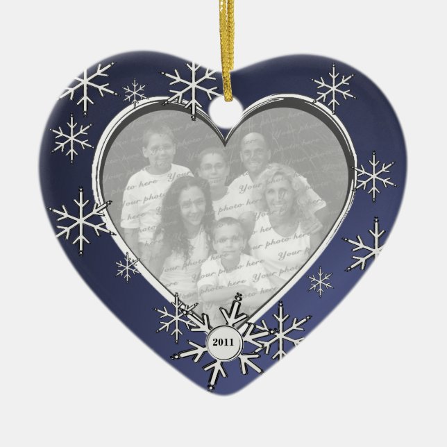 Snowflake Charm Frame Ceramic Ornament (Front)