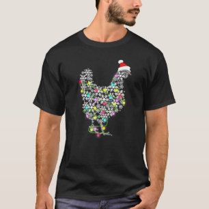 Snowflake Chicken Christmas Santa Hat Chicken   Te T-Shirt