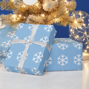 Snowflake Christmas Blue Wrapping Paper