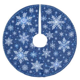 Snowflake Christmas Brushed Polyester Tree Skirt