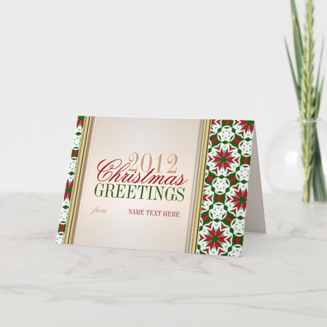 Snowflake Christmas Colours Pattern Greeting Card (Front)