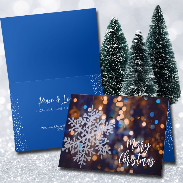 Snowflake Christmas Folded Holiday Card (Creator Uploaded)