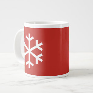 Snowflake Christmas Giant Red Coffee Mug