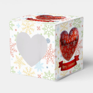 Snowflake Christmas Heart Window Favor Box