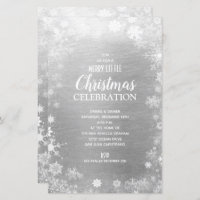 Snowflake Christmas Holiday Silver Budget Invites