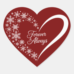 Snowflake Christmas Holiday Snow Flake Heart  Sticker