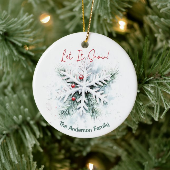 Snowflake Christmas Ornament | Custom Name (Tree)