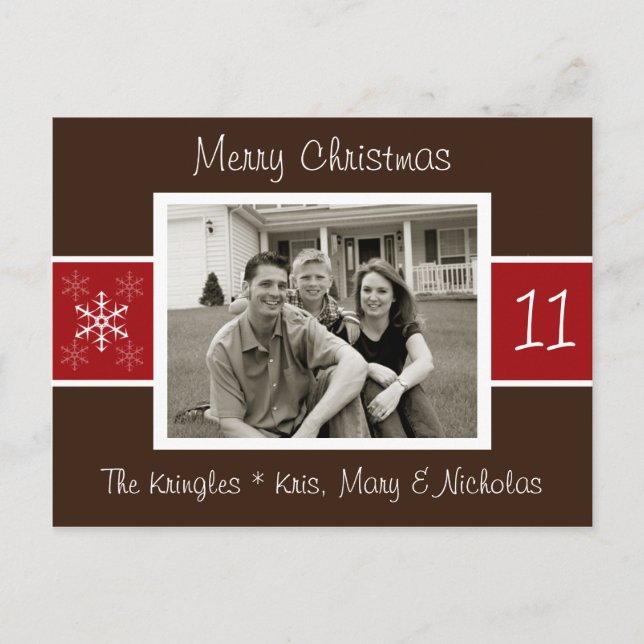 Snowflake Christmas Photo Card (Front)