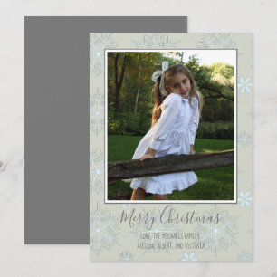 Snowflake Christmas Photo Card Winter 1 Photo