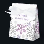Snowflake Christmas Purple Silver Favor Box<br><div class="desc">Snowflake Christmas Purple Silver,  Will look fantastic on all your Party Supplies perfectly coordinated with your Christmas gift and you can customize your name easily,  You can also transfer my designs to over 1, 000 Zazzle products. Good luck - be happy :)</div>