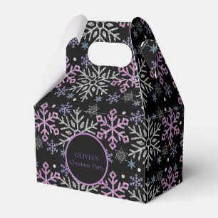 Snowflake Christmas Purple Silver Favor Box