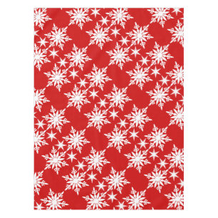 Snowflake christmas red white pattern tablecloth