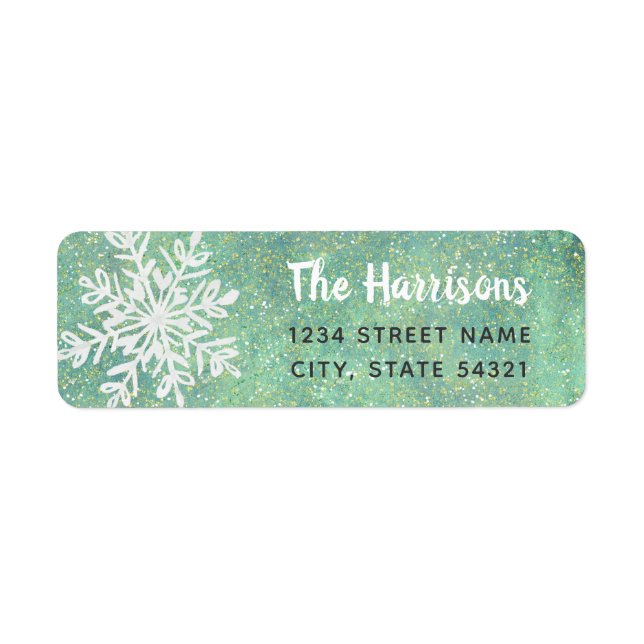 Snowflake Christmas Return Address (Front)