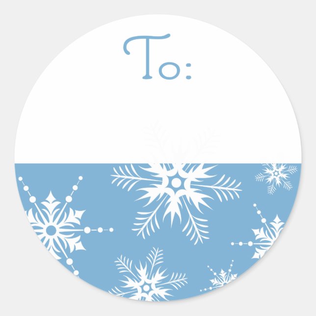 Snowflake Christmas Tag - Blue (Front)