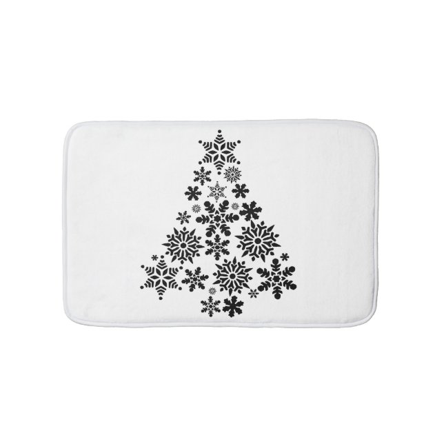 Snowflake Christmas Tree Bath Mat (Front)