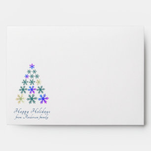 Snowflake Christmas tree Holiday Personalized Envelope