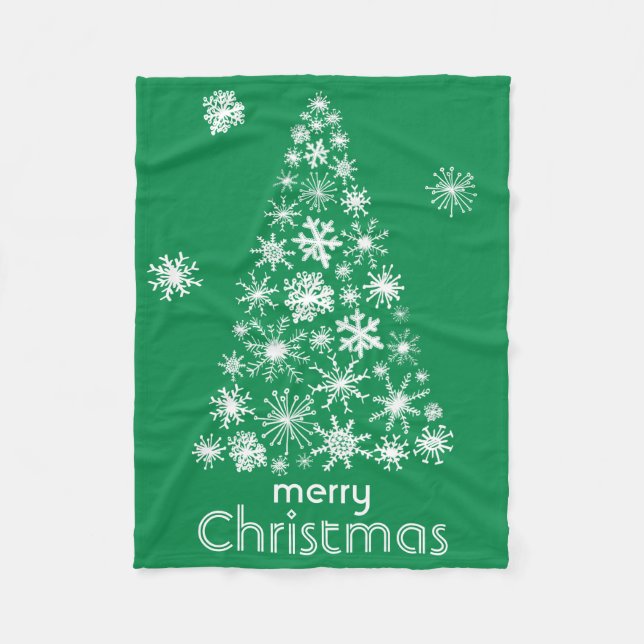 Snowflake Christmas Tree Merry Christmas blanket (Front)