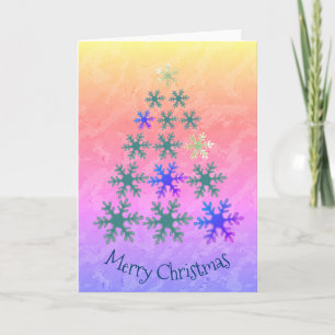Snowflake Christmas Tree Merry Christmas Holiday Card