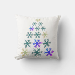 Snowflake Christmas tree Unique Holiday Throw Pillow
