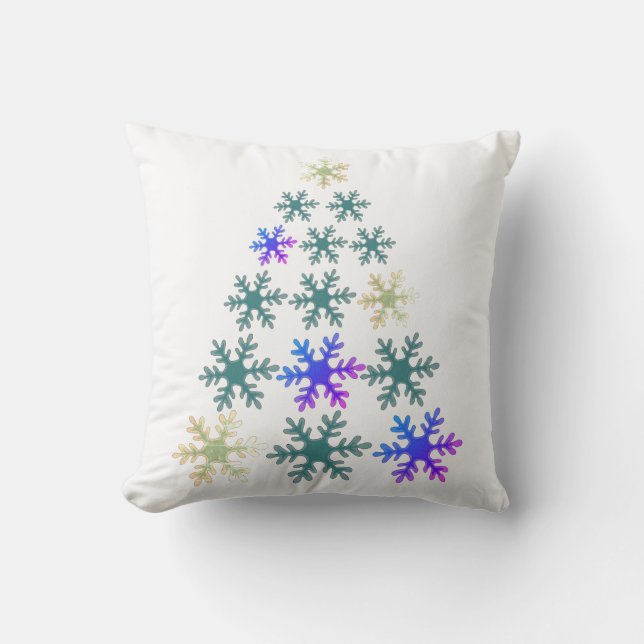 Snowflake Christmas tree Unique Holiday Throw Pillow (Front)