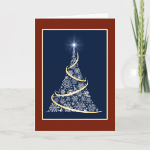 Snowflake Christmas Tree With Garland Card
