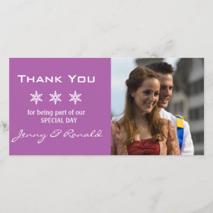 Snowflake Christmas Wedding Thank You PhotoCard Card