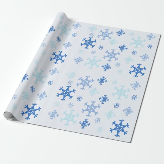 light blue snowflake wrapping paper